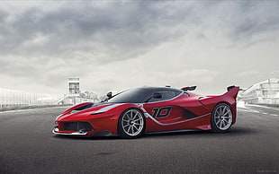 red sports car, Ferrari FXX K, car