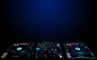 black DJ controller, music