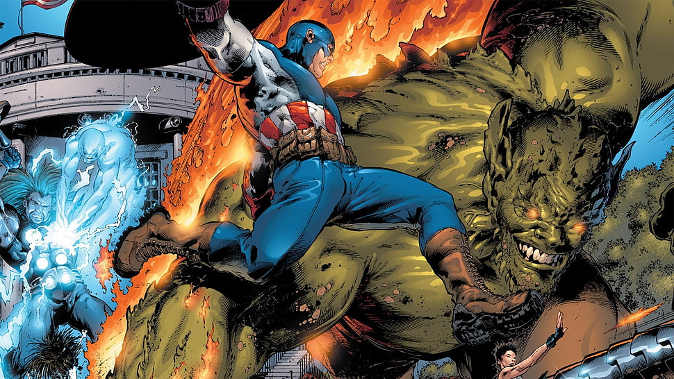 Captain America illustration, comics, Captain America HD wallpaper