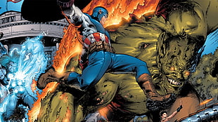 Captain America illustration, comics, Captain America