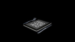 silver-colored fork, black, technology