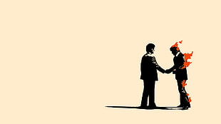 two men shaking hands HD wallpaper