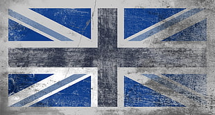 white and blue Great Britain flag