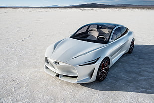 silver car, Infiniti Q Inspiration, Concept cars, 4K