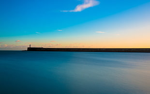 gray concrete water dam, sky, water, lighthouse