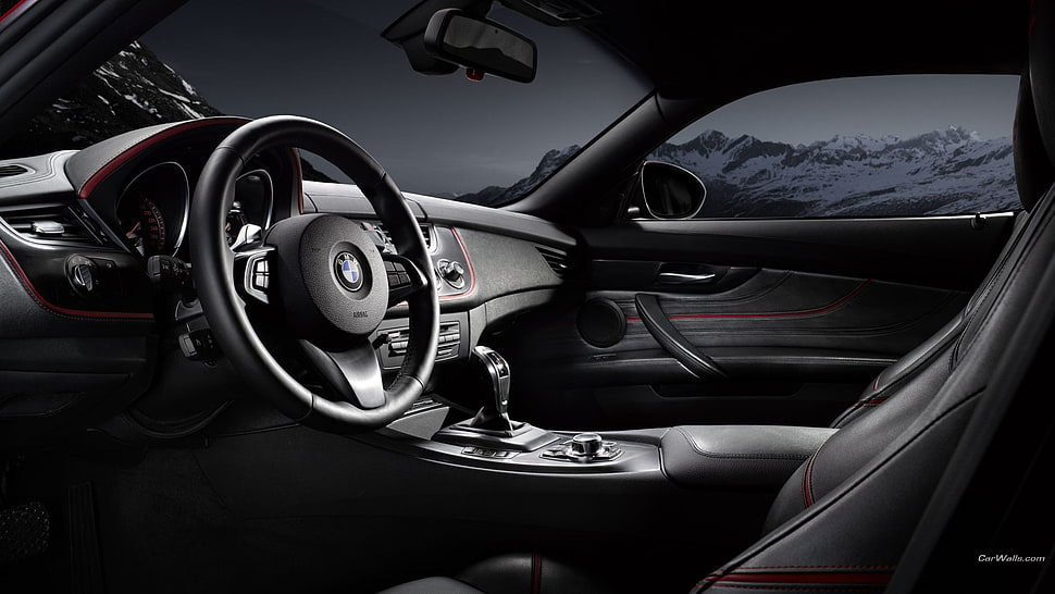 black steering wheel, BMW Z4, car HD wallpaper