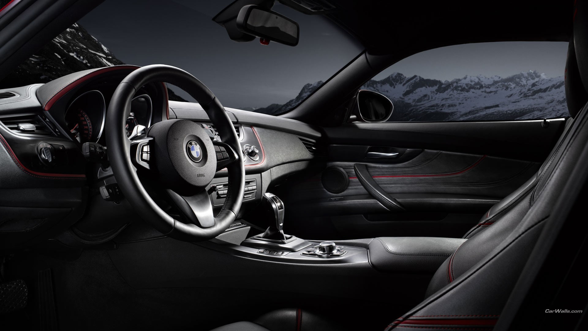 black steering wheel, BMW Z4, car