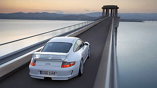 white coupe, Porsche 911, car, Porsche 911 GT3, white cars HD wallpaper