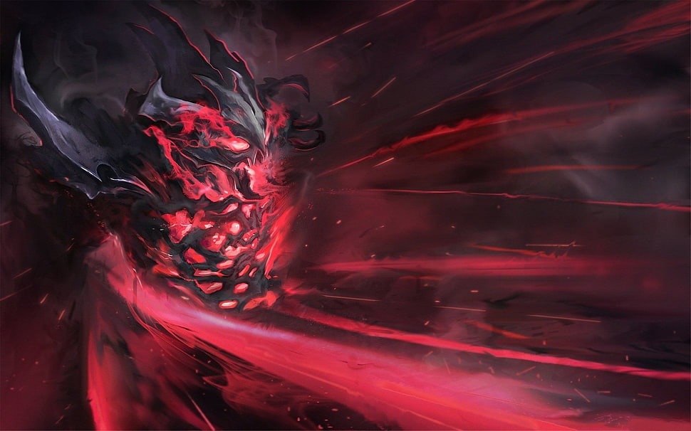 Shadow Fiend from DOTA 2 illustration, Dota 2, Nevermore HD wallpaper