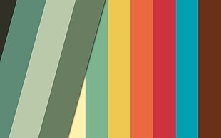green, pink, and orange striped graphic art