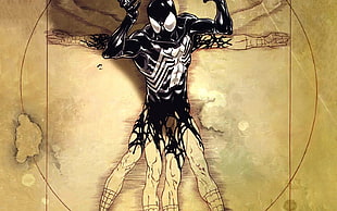 Venom and Vitruvian Man illustration