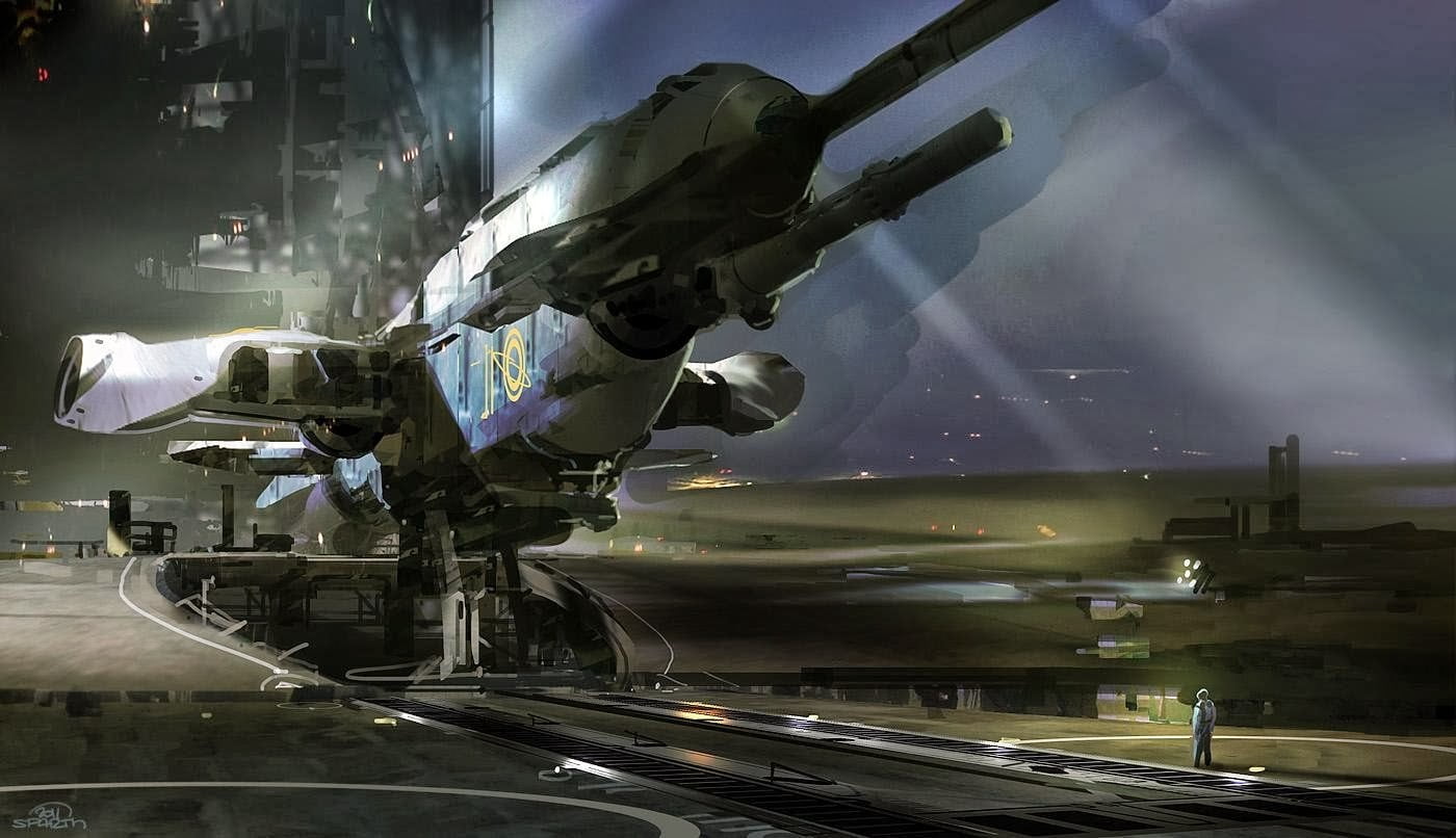 space ship illustration, science fiction, futuristic
