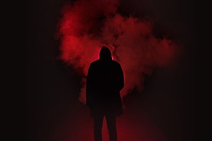 silhouette of man, Silhouette, Smoke, Man