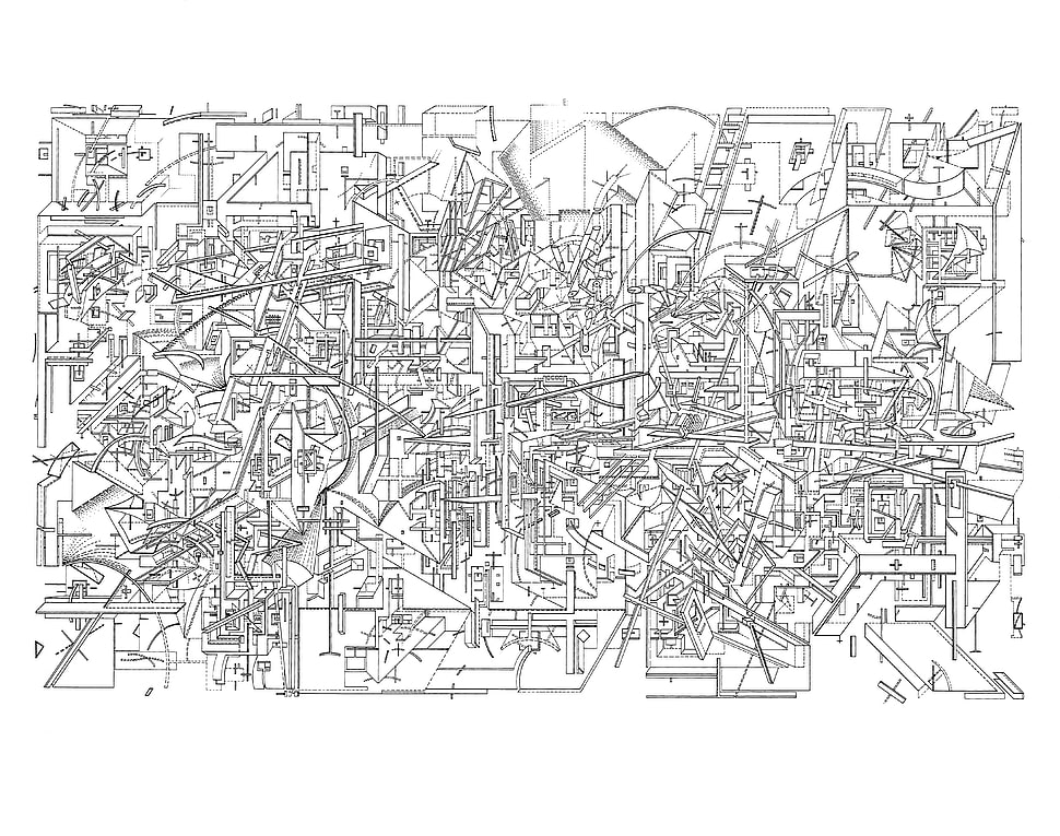 black curvilinear abstract art, abstract, Daniel Libeskind, drawing HD wallpaper