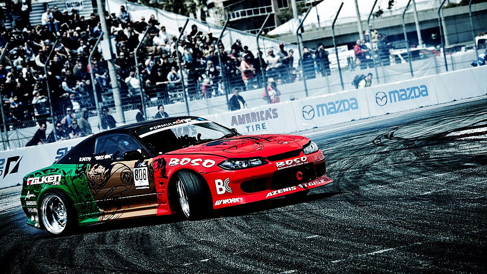 red and black RC car, car, Drifting HD wallpaper
