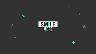 black and teal smile more poster, smiling, happy, minimalism, mint