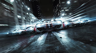 five black-gray-and-red sports car digital wallpaper, Grid 2, video games