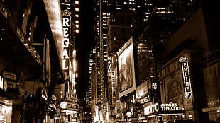 photograph of a city at night HD wallpaper