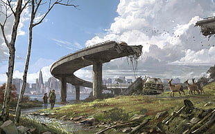 artwork, apocalyptic, city, The Last of Us