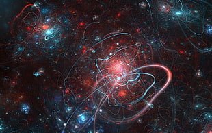 black, red and blue galaxy wallpaper