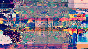 glitch art, abstract, dark, LSD HD wallpaper
