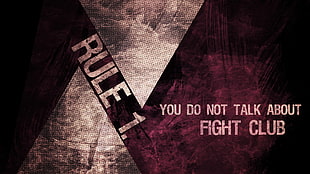 white text on red background, Fight Club, purple, movies, typography