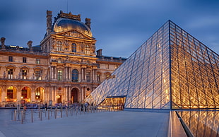 Louvre Museum, Louvre, Paris, France, pyramid HD wallpaper