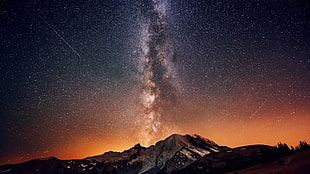mountain with a view of stars