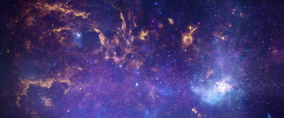 purple and black Galaxy HD wallpaper