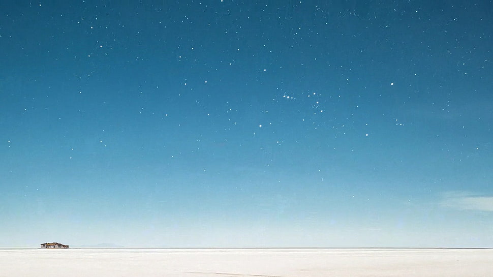 blue starry sky, nature, landscape HD wallpaper