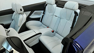 white leather car seats, BMW M6, Convertible, BMW, car interior