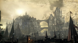 castle digital wallpaper, Dark Souls III, video games, Lothric, screen shot