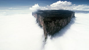 mountain top surrounded by clouds, landscape, Mount Roraima, mist, Venezuela