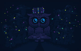 gray owl wallpaper, digital art, owl, fantasy art, artwork