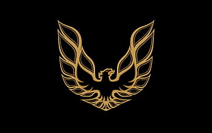 yellow and black bird logo, phoenix, Pontiac Firebird, birds, fire