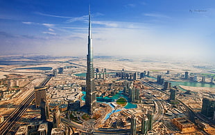 gray high-rise building, Dubai HD wallpaper