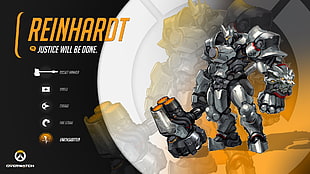 Reinhardt game character application screenshot, Blizzard Entertainment, Overwatch, video games, Reinhardt HD wallpaper