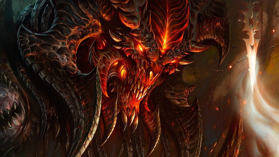 demon 3D wallpaper, Diablo III HD wallpaper