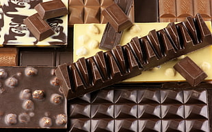 chocolate bar on gold platter HD wallpaper
