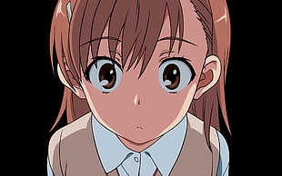 female anime character with brown hair illustration
