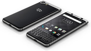 black and gray BlackBerry at 11:00 HD wallpaper