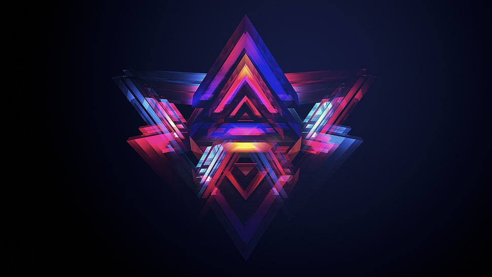 blue, pink and white star illustration HD wallpaper
