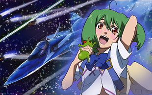 photo of green-haired female anime character