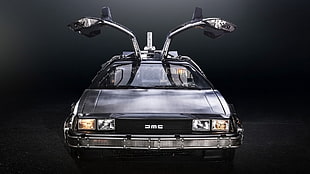 black car, Back to the Future, DeLorean, supercars, time travel