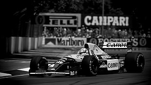 white and black racing car, Formula 1, Nigel Mansell, car