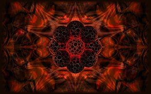 black and red round illustrations