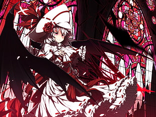 white haired female devil anime character, Touhou