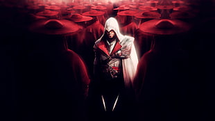 man wearing white and red cape digital wallpaper, Assassin's Creed, video games