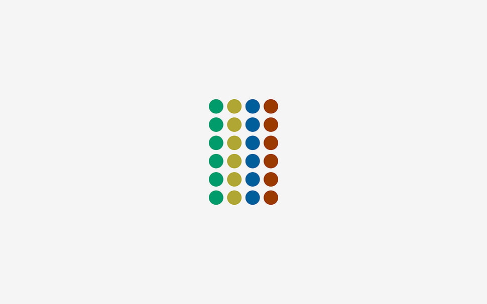red, green, blue, and yellow logo, minimalism, circle, green, red HD wallpaper