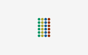 red, green, blue, and yellow logo, minimalism, circle, green, red